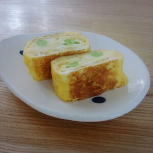 枝豆のバター炒めの卵焼き